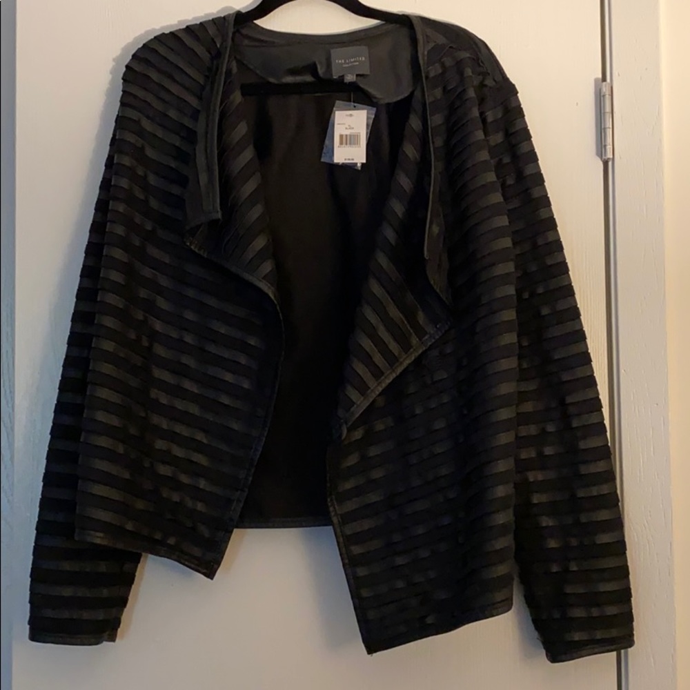 With tags! Black leather jacket